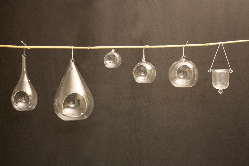 hanging glass candle holders